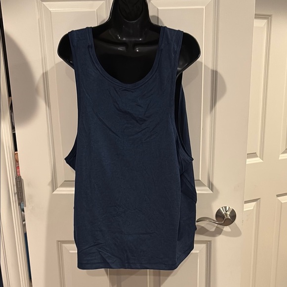 Athleta Blue Cut Out Relaxed Tank Top - Picture 3 of 5